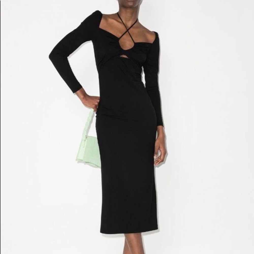 Reformation Alexei cutout stretch-TENCEL Lyocell midi dres